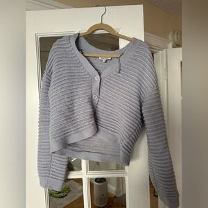 & Other Stories Lavender Ribbed Cardigan